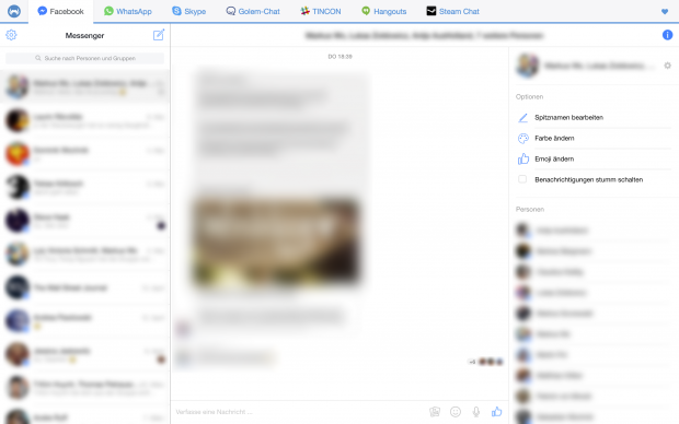 Facebook Messenger im Franz-Messenger (Screenshot: Golem.de)